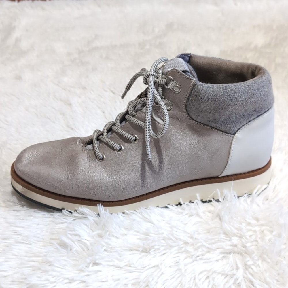 🔴SALE! Cliffs by White Mountain Silver Gray Collins Hiking Inspired Ankle Boots - Picture 6 of 15